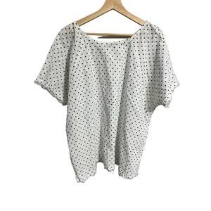 Miss Look Polka Dot Raw Hem Top 2XL
